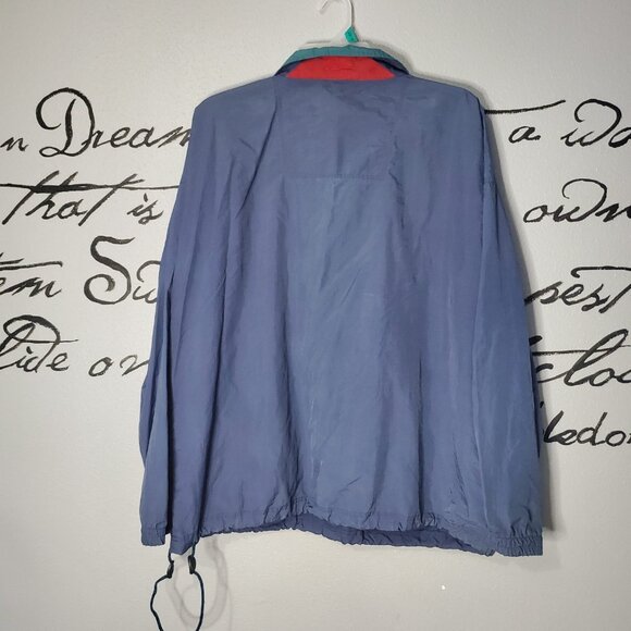 Vintage Gear For Sports Blue Pull Over Jacket 1/4 Zip Pockets Windbreaker - Picture 3 of 8